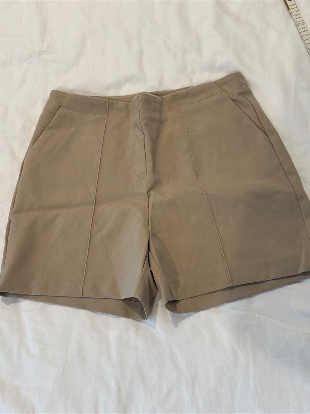 Rachel Zoe Taupe High-Waist Tailored Shorts